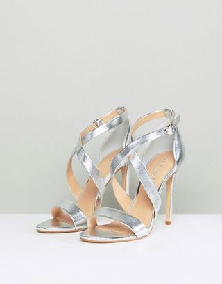 Office + Harper Silver Strappy Heeled Sandals