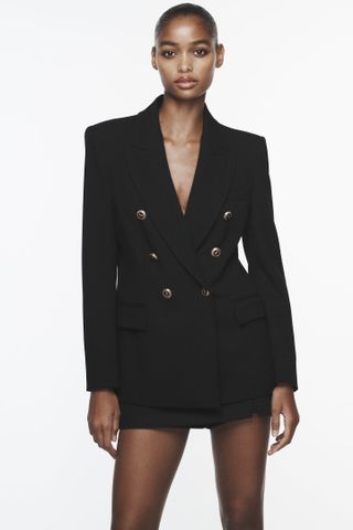 Zara + Tailored Double-Breasted Blazer