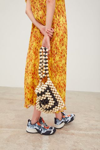 Zara + Contrasting Beaded Crossbody Bag