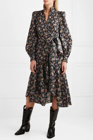 Anna Mason + Stella Floral-Print Cotton-Poplin Wrap Dress