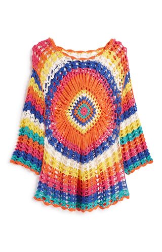 Primark + Multicolored Crochet Knit Beach Dress