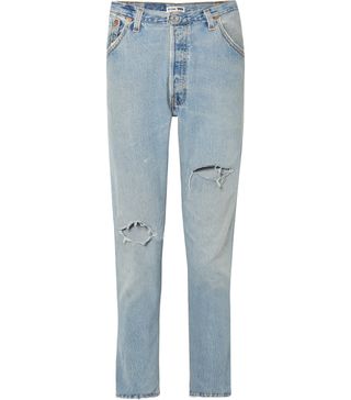 Re/Done + Levi's + Distressed High-Rise Slim-Leg Jeans