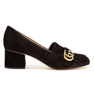 Gucci + Marmont Fringed Suede Loafers