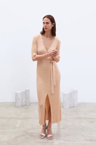 Zara + Belted Knit Dress