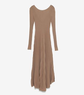 Zara + Taupe Midi Dress