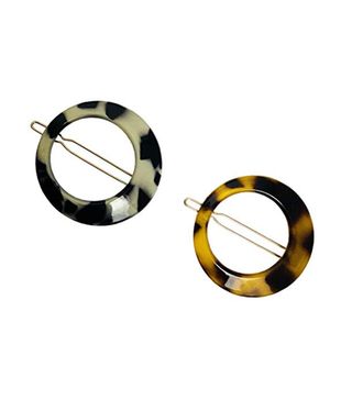 Parcelona + French Circle Set of 2 Hair Clips