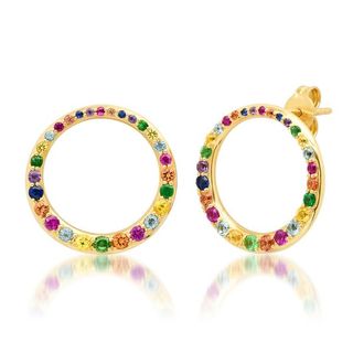 Eriness + Asymmetrical Multi Colored Loop Earrings