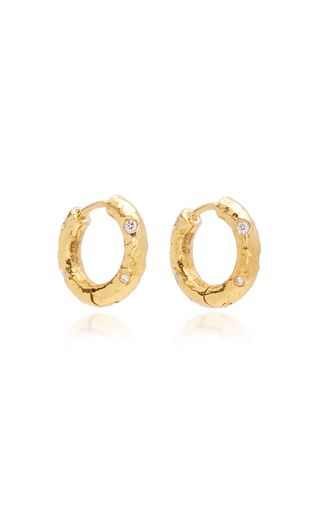 Octavia Elizabeth + Gabby 18k Gold Diamond Petite Hoop Earrings