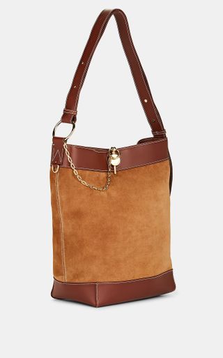 J.W.Anderson + Lock Leather-Trimmed Suede Tote Bag