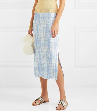 Staud + Penny Tie-Dye Jersey Midi Skirt