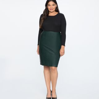 Eloquii + Faux Leather Pencil Skirt