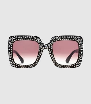 Gucci + Oversize Square Sunglasses With Crystals