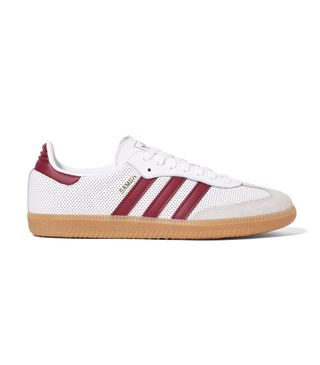 Adidas Originals + Samba OG Perforated Leather and Suede Sneakers