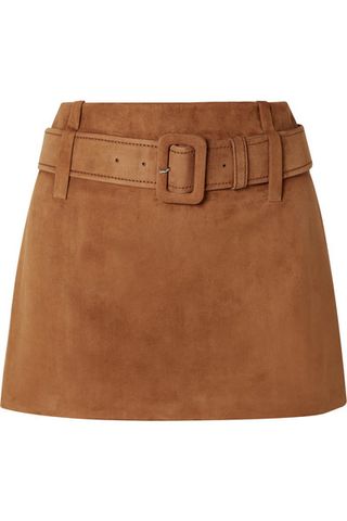 Prada + Belted Suede Mini Skirt