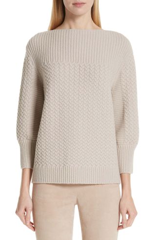 St. John + Cable Knit Sweater