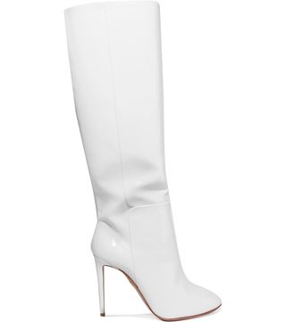 Aquazzura + Brera Patent-Leather Knee Boots