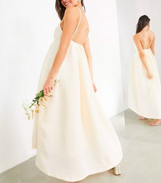 Asos Edition + Clementine Halter Wedding Dress With Pleat Detail and Low Back