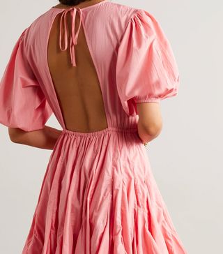 Rhode + Molly Open-Back Cotton-Voile Mini Dress