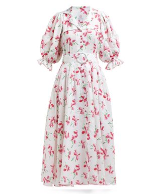 Gul Hurgel + Floral Linen Midi Dress