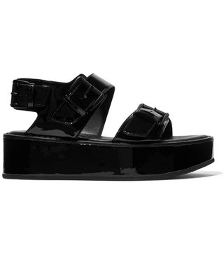 Ann Demeulemeester + Buckled patent-leather platform sandals