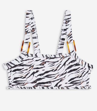 Topshop + Monochrome Tiger Bandeau Bikini Top