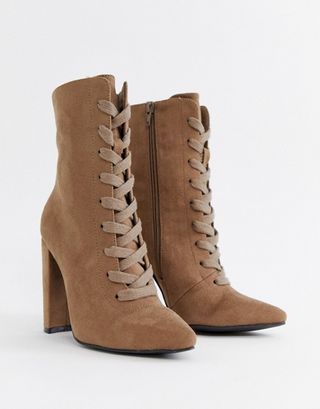 ASOS + Design Elicia Lace Up Heeled Boots
