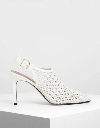 Charles & Keith + Woven Slingback Ankle Boots