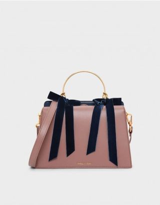 Charles & Keith + Velvet Mauve Detail Handbag