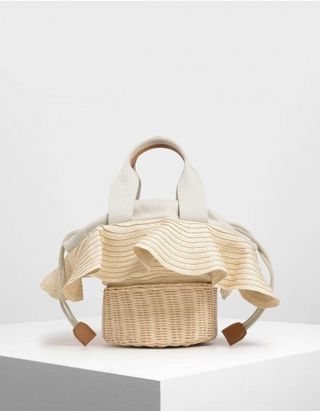 Charles & Keith + Straw & Rattan Tote Bag