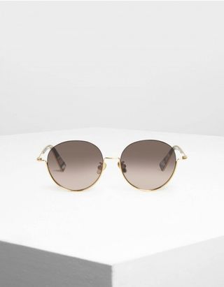 Charles & Keith + Half Frame Round Sunglasses