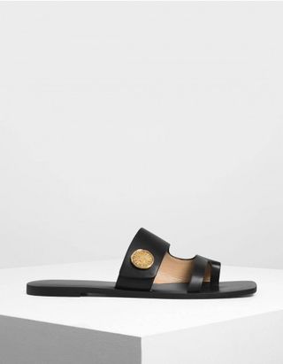 Charles & Keith + Gold Stud Detail Sandals