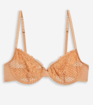 Topshop + Nude Lace Ribbed Underwire Bra