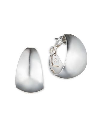 Anne Klein + Silvertone Wide Hoop Earrings