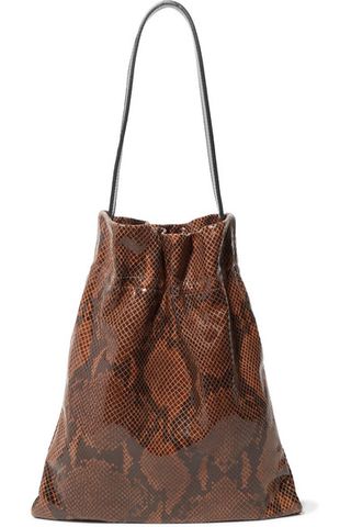 TL-180 + Fazzoletto Snake-Effect Leather Tote