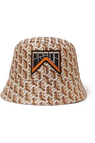 Prada + Appliquéd Metallic Jacquard Bucket Hat