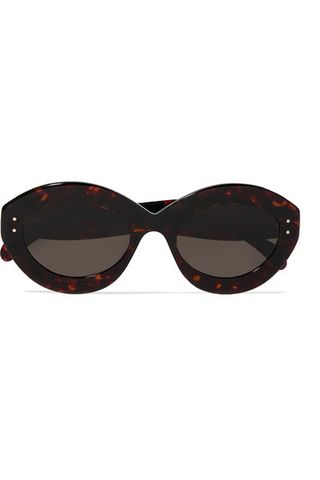 Alaia + Round-Frame Tortoiseshell Acetate Sunglasses