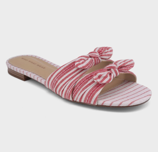 Who What Wear Collection + Florence Striped Bow Slide Sandals