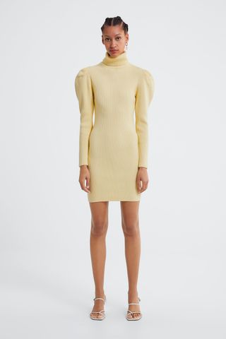 Zara + Balloon Sleeve Knit Dress