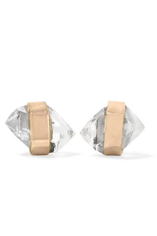 Melissa Joy Manning + 14-Karat Gold Herkimer Diamond Earrings