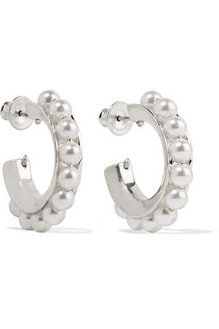 Sophie Buhai + Silver Pearl Hoop Earrings