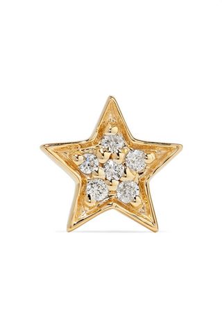Andrea Fohrman + Mini Star 14-Karat Gold Diamond Earring
