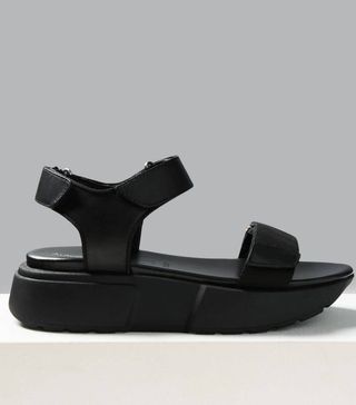 Marks and Spencer + Leather Flatform Two Band Sandals