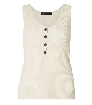 Marks and Spencer + Linen Blend Textured V-Neck Knitted Tops