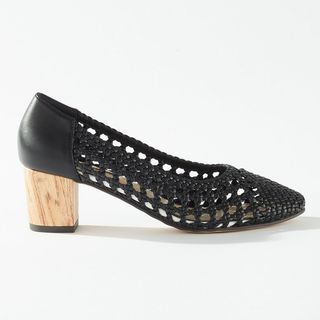 Miss Selfridge + Black Woven Court Shoes
