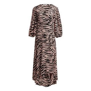 Ganni + Lindale Tiger-Print Wrap Dress