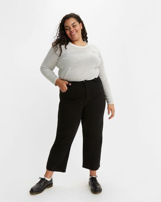 Levi's + Ribcage Straight Leg Ankle Jeans (Plus) in Black Sprout