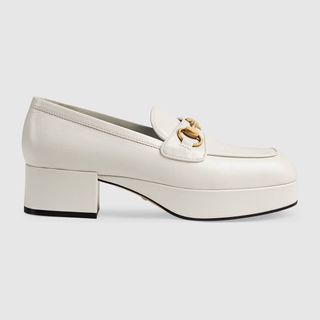 Gucci + Leather Platform Loafer With Horsebit