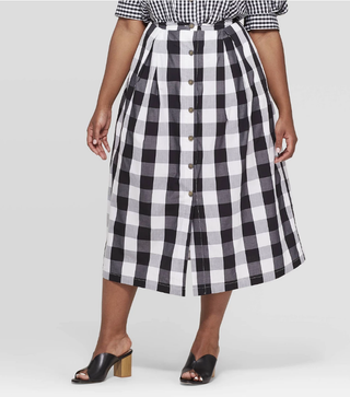 Who What Wear x Target + Button Front Full Skirt