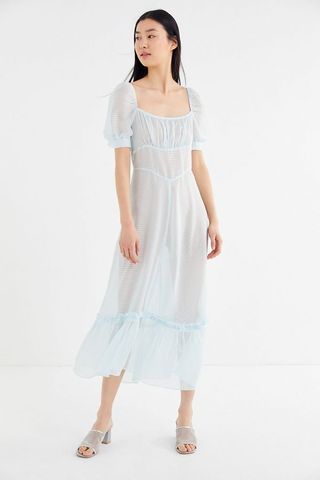 Urban Outfitters + Salem Sheer Puff Sleeve Maxi Dress