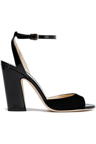 Jimmy Choo + Miranda 100 Patent-Leather and Suede Sandals